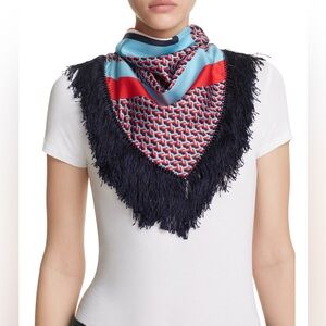 ❤️ Tory Burch Cadena Silk Fringe Scarf ❤️